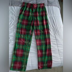 Goodfellow & Co Red Green White Plaid Fleece Pajama PJ Pants Bottoms Small